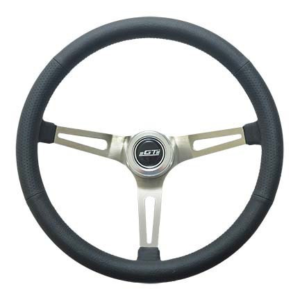 Gt Performance Steering Wheel Retro Leather Stainless Spokes 36-5445
