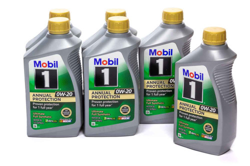 Mobil 1 0w20 Syn. Oil Case 6x1Qt Annual Protection Dexos 122593
