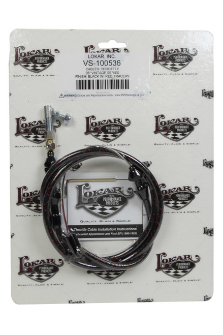 Lokar VS Throttle Cable Black Black Wrap w/ Red Tracer VS-100536