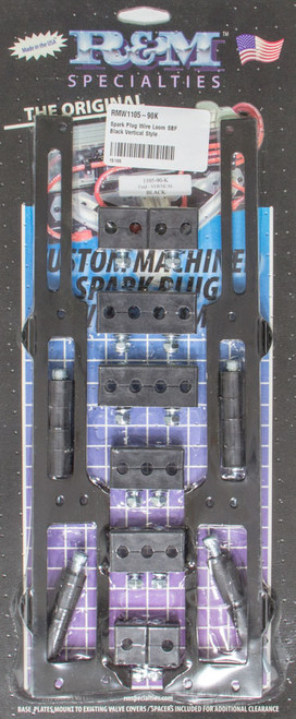 R and M Specialties Spark Plug Wire Loom SBF Black Vertical Style 1105-90-K