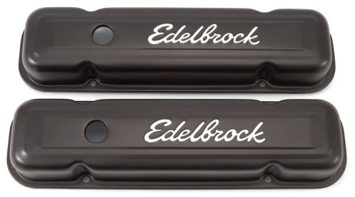 Edelbrock Valve Cover Kit Pontiac V8 Signature Series Blk 4453