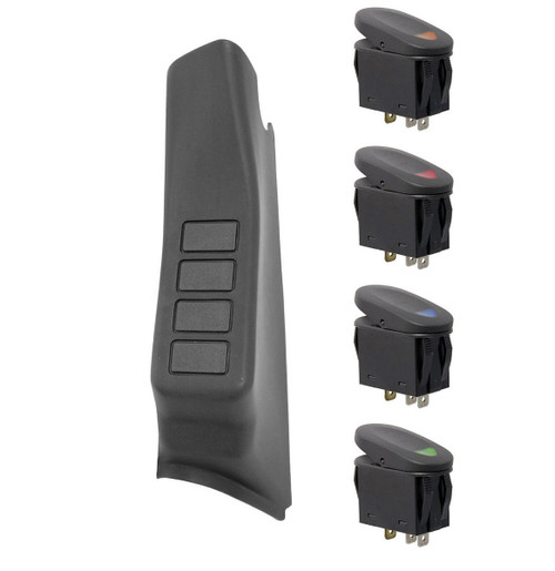 Rugged Ridge A-Pillar 4 Switch Pod Ki t Black LHD 11-18 Wrang 17235.96