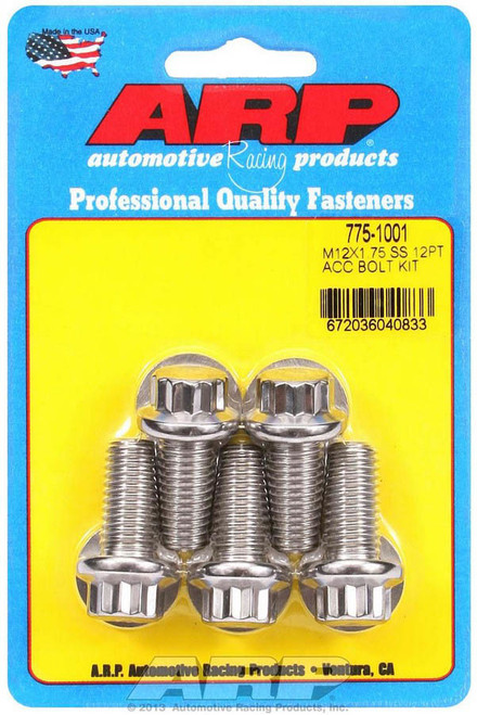 Arp S/S Bolt Kit - 12pt. (5) 12mm x 1.75 x 25mm 775-1001