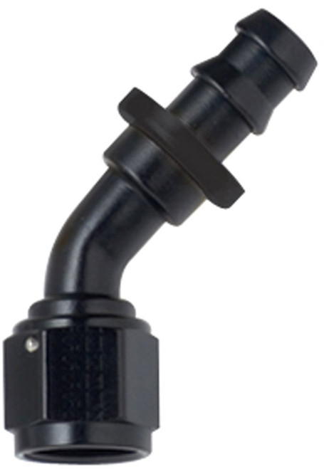 Fragola Hose Fitting #12 45 Deg Push Lock Black 204512-BL