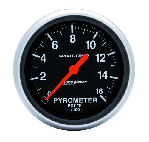 Autometer 2-5/8in S/C EGT Pyrometer Kit 0-1600 3544