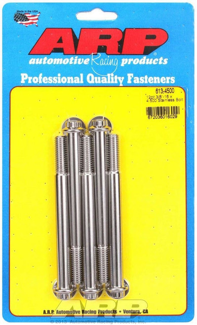 Arp S/S Bolt Kit - 12pt. (5) 3/8-16 x 4.500 613-4500