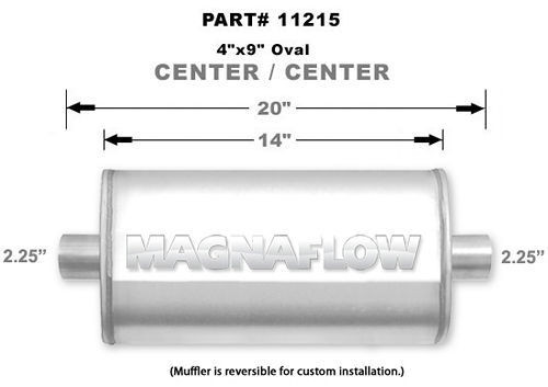 Magnaflow Perf Exhaust Stainless Muffler 2.25in. Center In/Out 11215