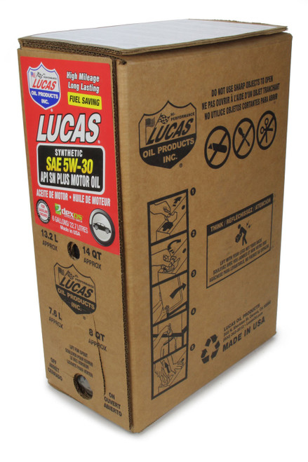 Lucas Oil Synthetic SAE 5W30 Oil 6 Gallon Bag In Box Dexos 18005