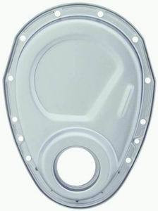 Racing Power Co-Packaged Raw Steel SB Chevy Timi ng Chain Cover Kit R4934RAW