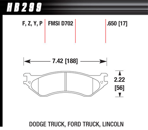 Hawk Brake Performance Street Brake Pads (4) HB299P.650