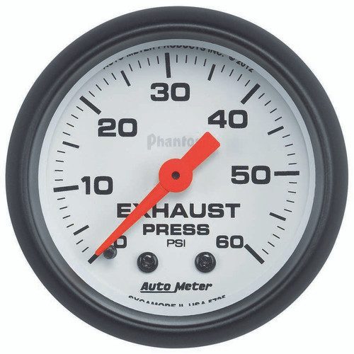 Autometer Exhaust Pressure Gauge 0-60psi Phantom Series 5725
