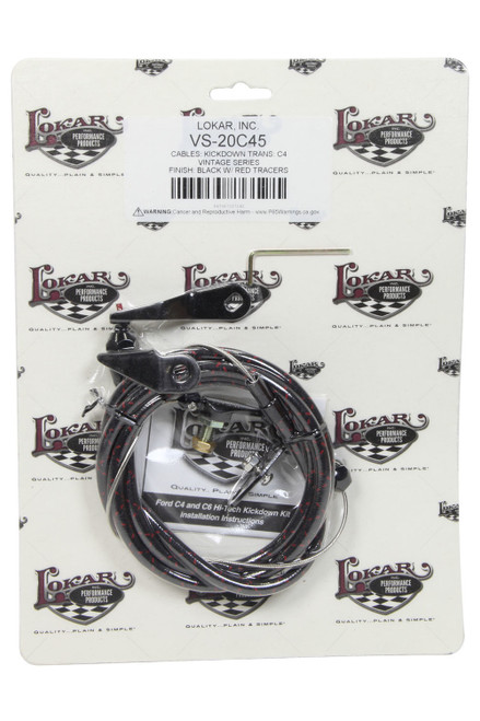 Lokar Vintage Series Ford C-4 Kickdown Cable Black VS-20C45