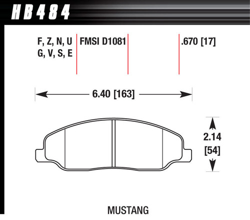 Hawk Brake Performance Street Brake Pads (4) HB484Z.670