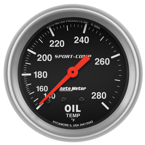Autometer 140-280 Oil Temp Gauge 3441
