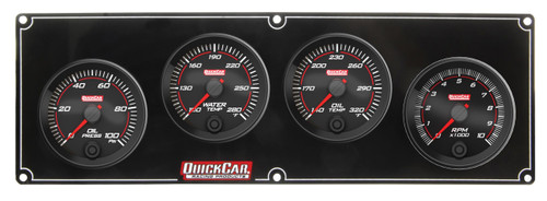 Quickcar Racing Products Redline 3-1 Gauge Panel OP/WT/OT w/2-5/8in Tach 69-3241