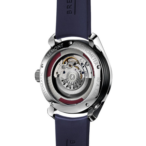 Bremont Americas Cup Men's Automatic Chronometer White Dial Navy Blue Temple Island Rubber Strap Watch AC I