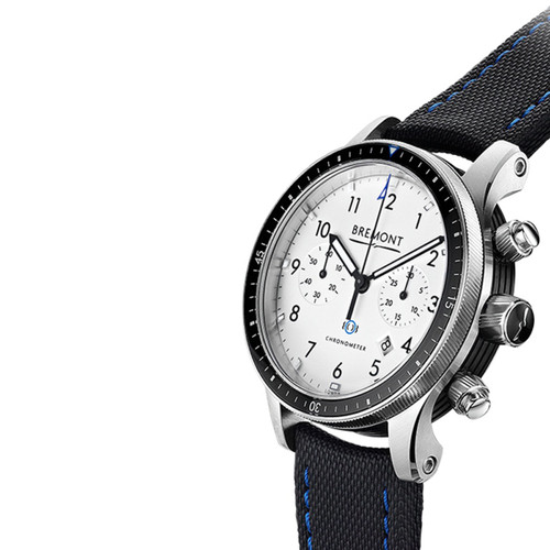 Bremont Men's Automatic Chronometer Chronograph Sapphire White Dial Black Polymer Strap Watch BB247-SS/WH