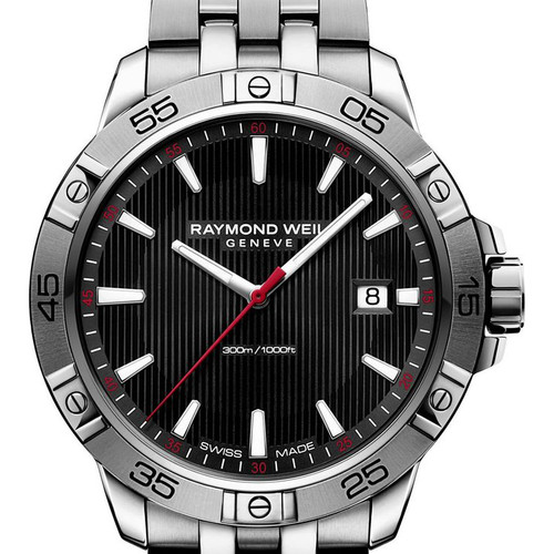 Raymond Weil Tango Men's Sapphire Black Dial Silver Bracelet Watch 8160-ST2-20001