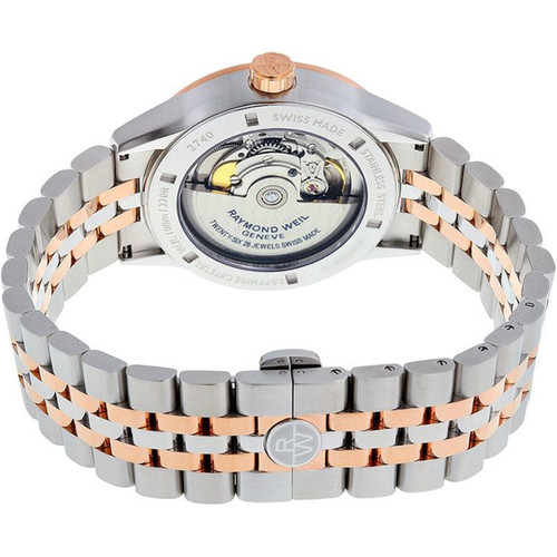 Raymond Weil Freelancer Men's Saphhire Automatic Skeleton Black Dial Two Tone Bracelet Watch 2740-SP5-020011