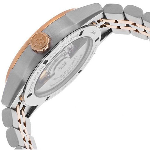 Raymond Weil Freelancer Men's Saphhire Automatic Skeleton Black Dial Two Tone Bracelet Watch 2740-SP5-020011