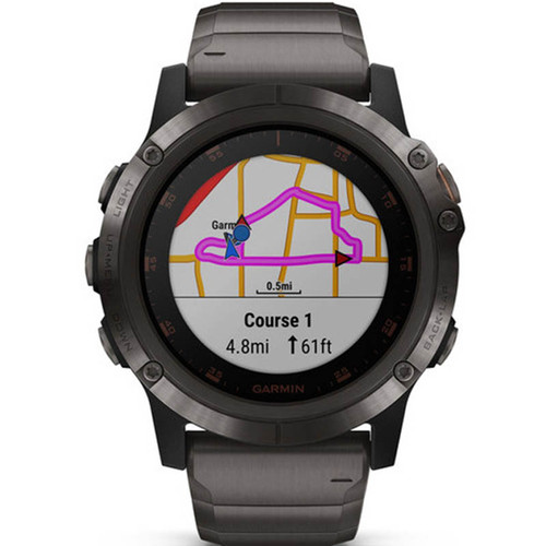 Garmin Fenix 5X Plus Sapphire Carbon Grey Titanium 51MM Watch (Free Add-On Strap) 010-01989-05