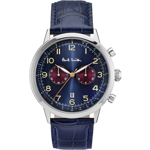 Paul Smith Precision Men's Chronograph Blue Dial Leather Strap Watch P10012