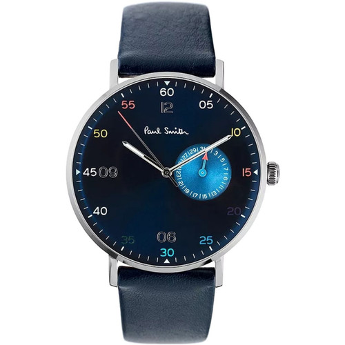 Paul Smith Gauge Men's Blue Dial Leather Strap Watch PS0060004
