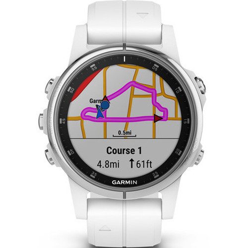 Garmin Fenix 5S Plus Sapphire GPS White 42mm Watch 010-01987-01
