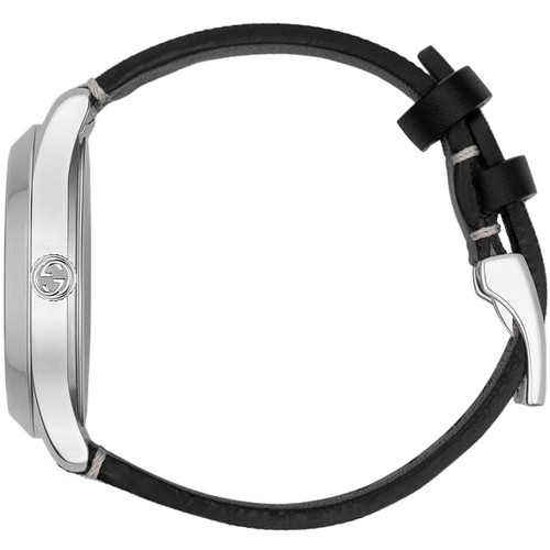 Gucci G-Timeless Unisex GG Motif Floating Hologram Dial Grey Leather Strap Watch YA1264058