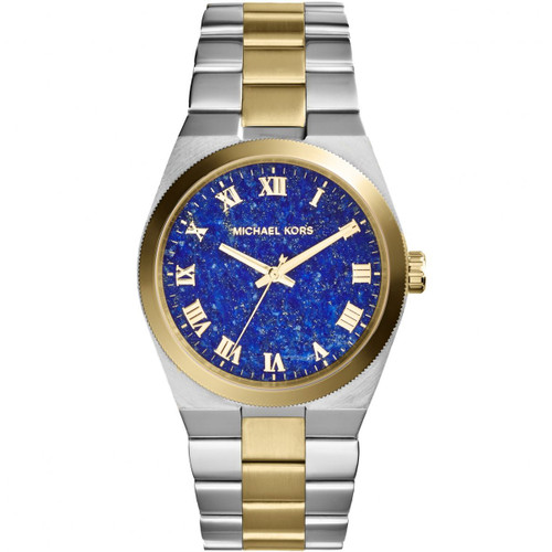 Michael Kors Channing Ladies Blue Dial Two Tone Bracelet Watch MK5893