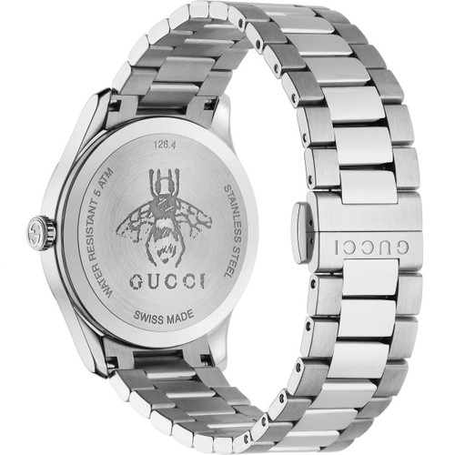 Gucci G-Timeless Iconic Unisex Sapphire Bee Motif Silver Bracelet Watch Ya1264126