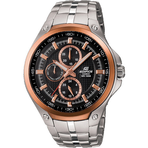 Casio Edifice Silver And Rose Gold Chronograph Watch EF-326D-1AVUEF