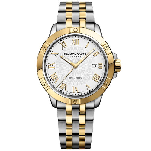 Raymond Weil Tango Men's Two Tone Gold PVD Plated White Dial Watch 8160-STP-00308