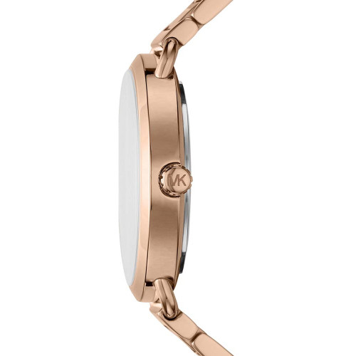 Michael Kors Portia Ladies Heart Crystals Rose Gold Watch And Bracelet Gift Set MK3827