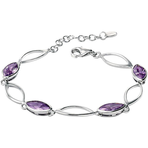 Fiorelli Ladies Silver And Purple Cubic Zirconia Marquise Bracelet B3495M