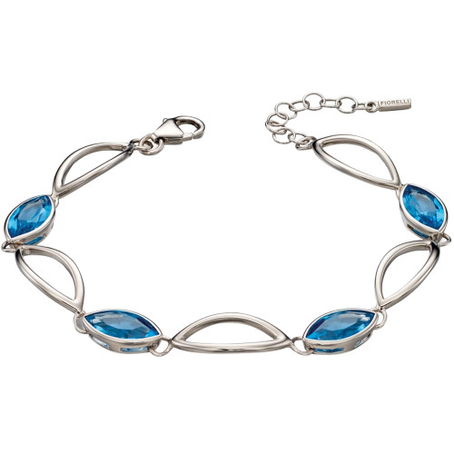 Fiorelli Ladies Silver And Blue Cubic Zirconia Marquise Bracelet B4964T