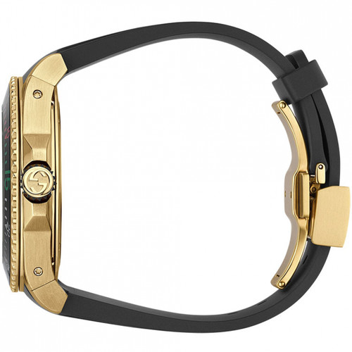 Gucci Dive Men's Sapphire Snake Motif Black Dial Rubber Strap Watch YA136219