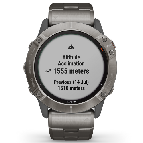 Garmin Fenix 6X Pro Solar Titanium Case Titanium Bracelet 51MM Watch 010-02157-24