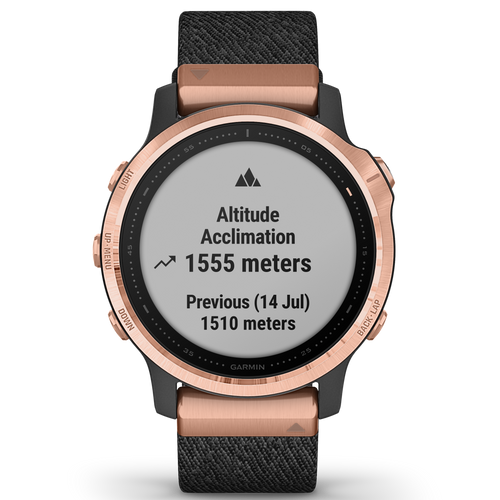 Garmin Fenix 6S Pro Sapphire Rose Gold And Black Strap 42MM Watch 010-02159-37