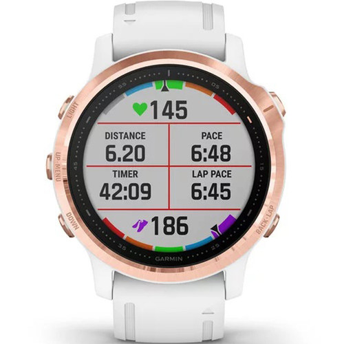 Garmin Fenix 6S Pro and Sapphire Rose Gold-Tone With White Band 42mm Watch 010-02159-11