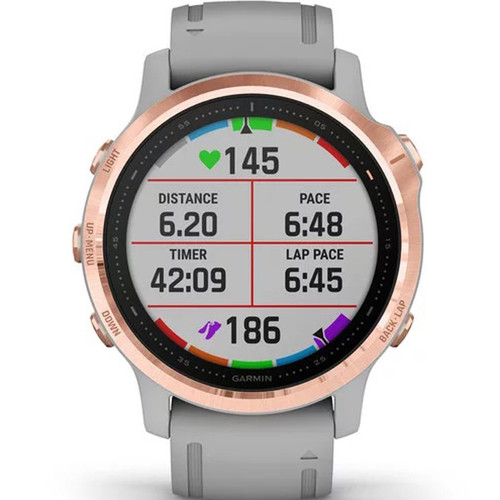 Garmin Fenix 6S Pro and Sapphire Rose Gold-Tone With Powder Grey Strap Watch 010-02159-21