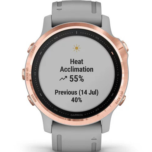 Garmin Fenix 6S Pro and Sapphire Rose Gold-Tone With Powder Grey Strap Watch 010-02159-21