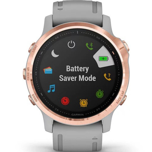 Garmin Fenix 6S Pro and Sapphire Rose Gold-Tone With Powder Grey Strap Watch 010-02159-21