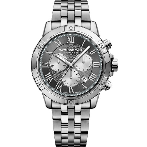 Raymond Weil Tango Men's Sapphire Chronograph Grey Dial Silver Bracelet Watch 8560-ST-00606