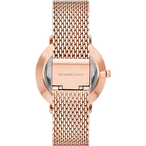 Michael Kors Pyper Pave Crystals Rose Gold Milanese Bracelet Watch MK4340