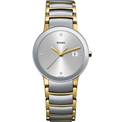 Rado Ladies Centrix Diamonds S Sapphire Silver Dial Two Tone Bracelet Watch R30932713