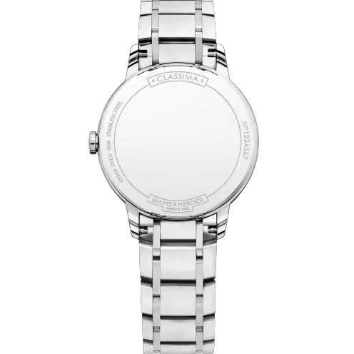 Baume & Mercier Ladies Classima Sapphire Diamond Set White Mother Of Pearl Dial Bracelet Watch 10478