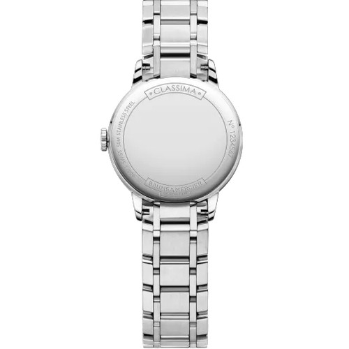 Baume & Mercier Ladies Classima Sapphire Diamond Set White Mother Of Pearl Dial Bracelet Watch 10490
