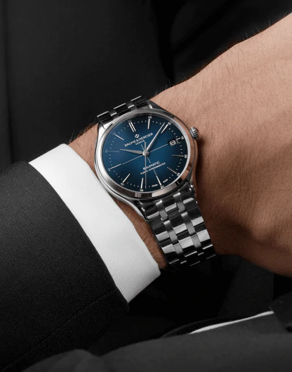Baume & Mercier Men's Clifton Baumatic Automatic Sapphire Blue Dial Bracelet Watch 10468