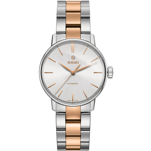 Rado Ladies Coupole Classic S Sapphire Automatic Silver Dial Two Tone Ceramos Bracelet Watch R22862022